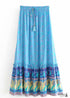 Boho Skirts in Blue Peacock For Women
